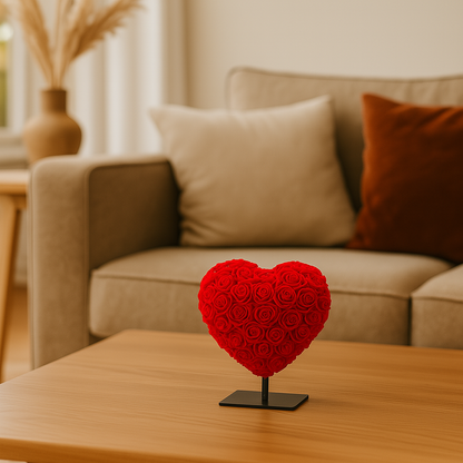 Srce DELUXE na stalku 15 cm – Crvena pjena – u luksuznom poklon pakiranju 15 cm